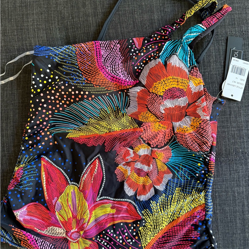 La Blanca One Shoulder Tankini Swim Top